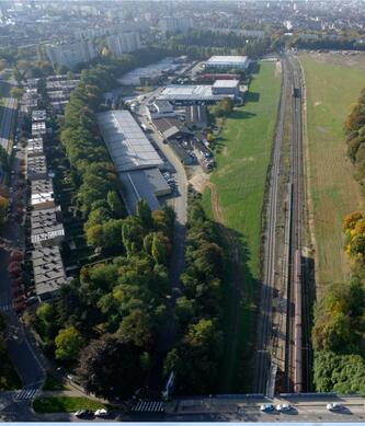 La zone industrielle vue du ciel. 